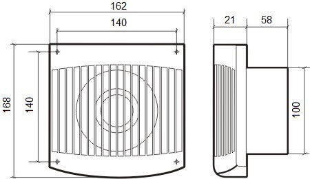 Вытяжной вентилятор ERA COMFORT 4 d100